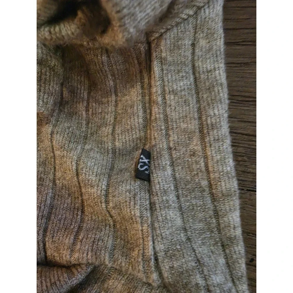 Heathered Dark Green Ribbed Knit Pet Turtleneck Sweater Small Dog Cat XS